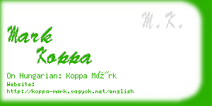 mark koppa business card